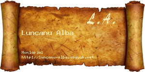 Luncanu Alba névjegykártya